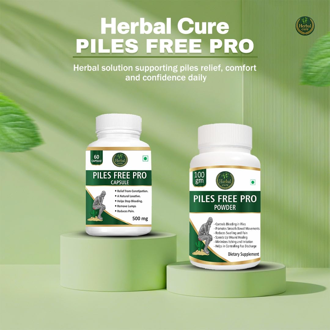 Herbal Cure Piles Free Pro Capsule & Powder Combo