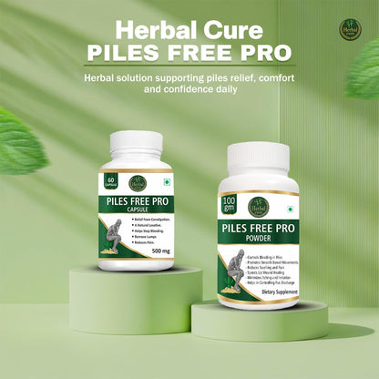 Herbal Cure Piles Free Pro Capsule & Powder Combo
