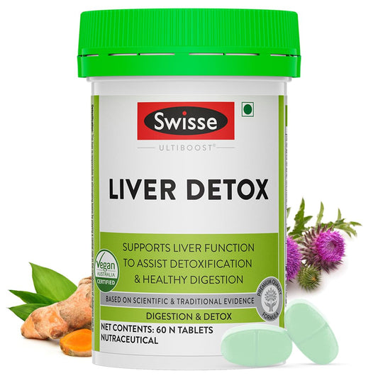 Swisse Liver Detox with High Strength 5000mg Milk Thistle, Turmeric & Choline fo
