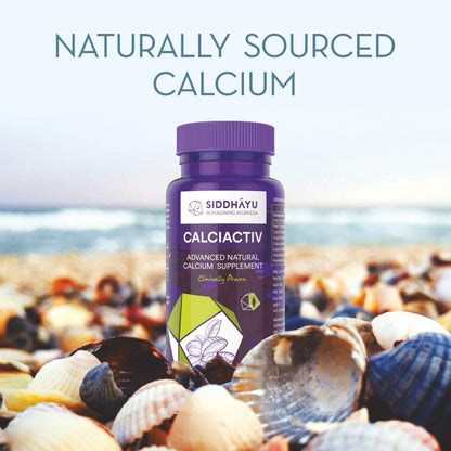 Siddhayu Calciactiv | Natural Calcium Supplement For Women | Ayurvedic Calcium Tablets For Men | For Bone Health | Joint Health I 60 Tablets X 1