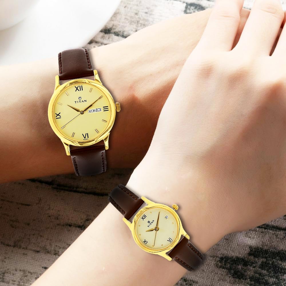 Titan Analog Gold Dial Unisex's Watch-NL15802490YL05- image 3