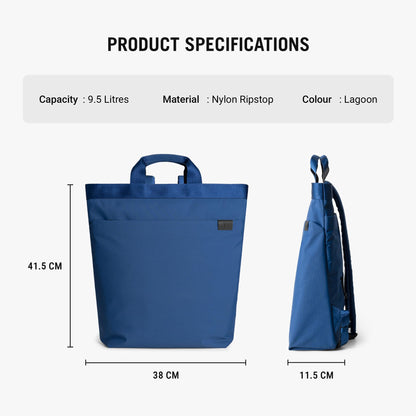 DailyObjects Water Resistant Pivot Carrypack Bag for Men & Women|Fits 13/14/15.6 inch Laptop/Macbook Pro/Air|Lightweight| Backpack (21L)|Office Use/Travel|Multi Pocket|Adjustable Shoulder Strap (Blue)