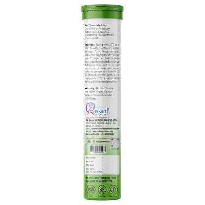 Raskam HEALTHCARE ACV Moringa 15 Effervescent Tablets 500 Mg Apple Cider Vinegar With No Added Sugar For Gut Health | Weight Loss | (Pack of 3, Green Apple)