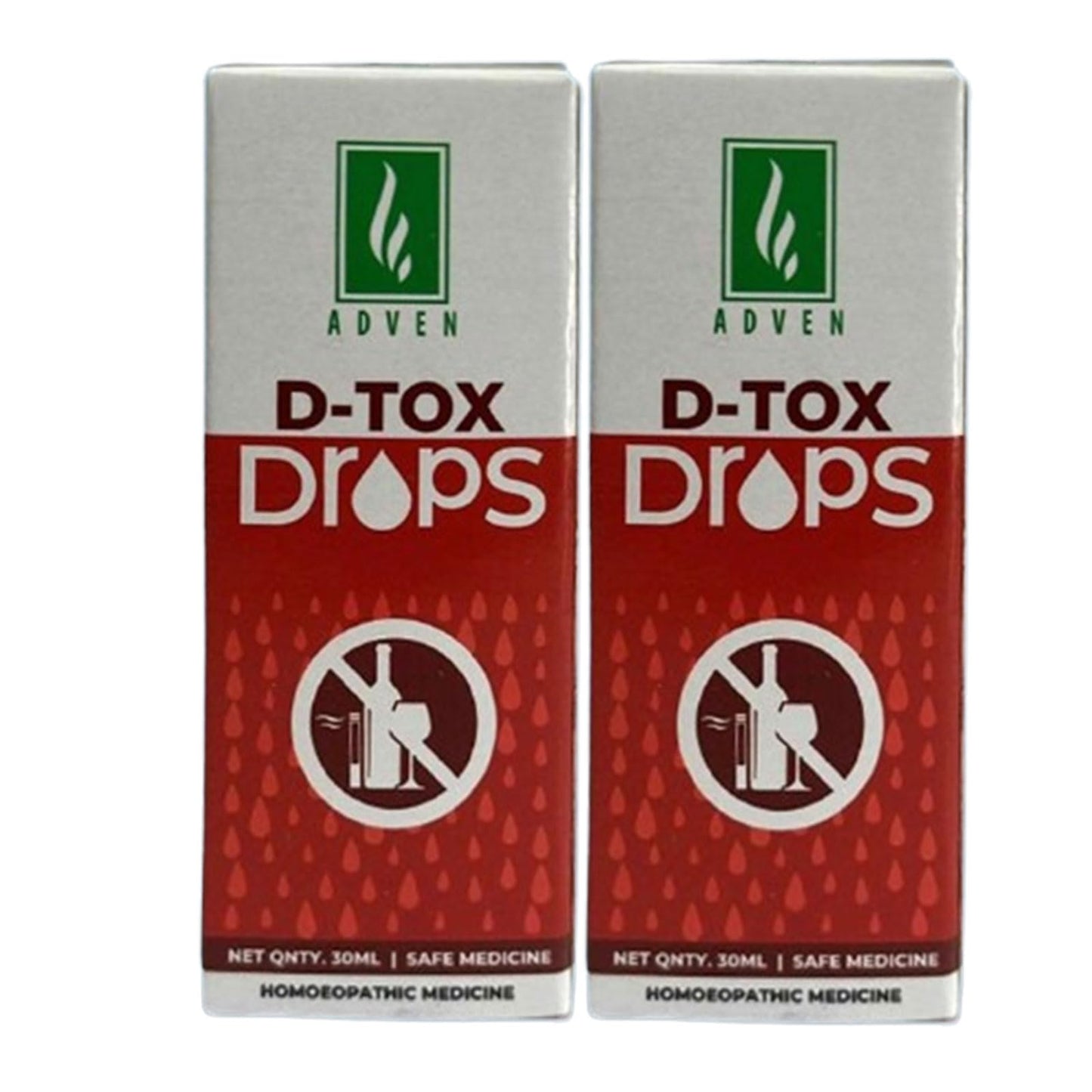Adven D-Tox Drops | Herbal Formula Supporting Tobacco & Alcohol Withdrawal | With Avena Sativa, Kalmegh & Quercus Gland Spirit | D-tox Support | 2x30ml