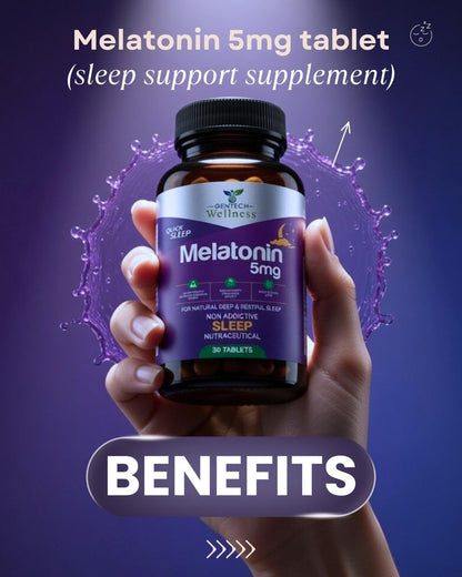 Gentech Wellness Melatonin 5mg tablets for natural deep & restful sleep