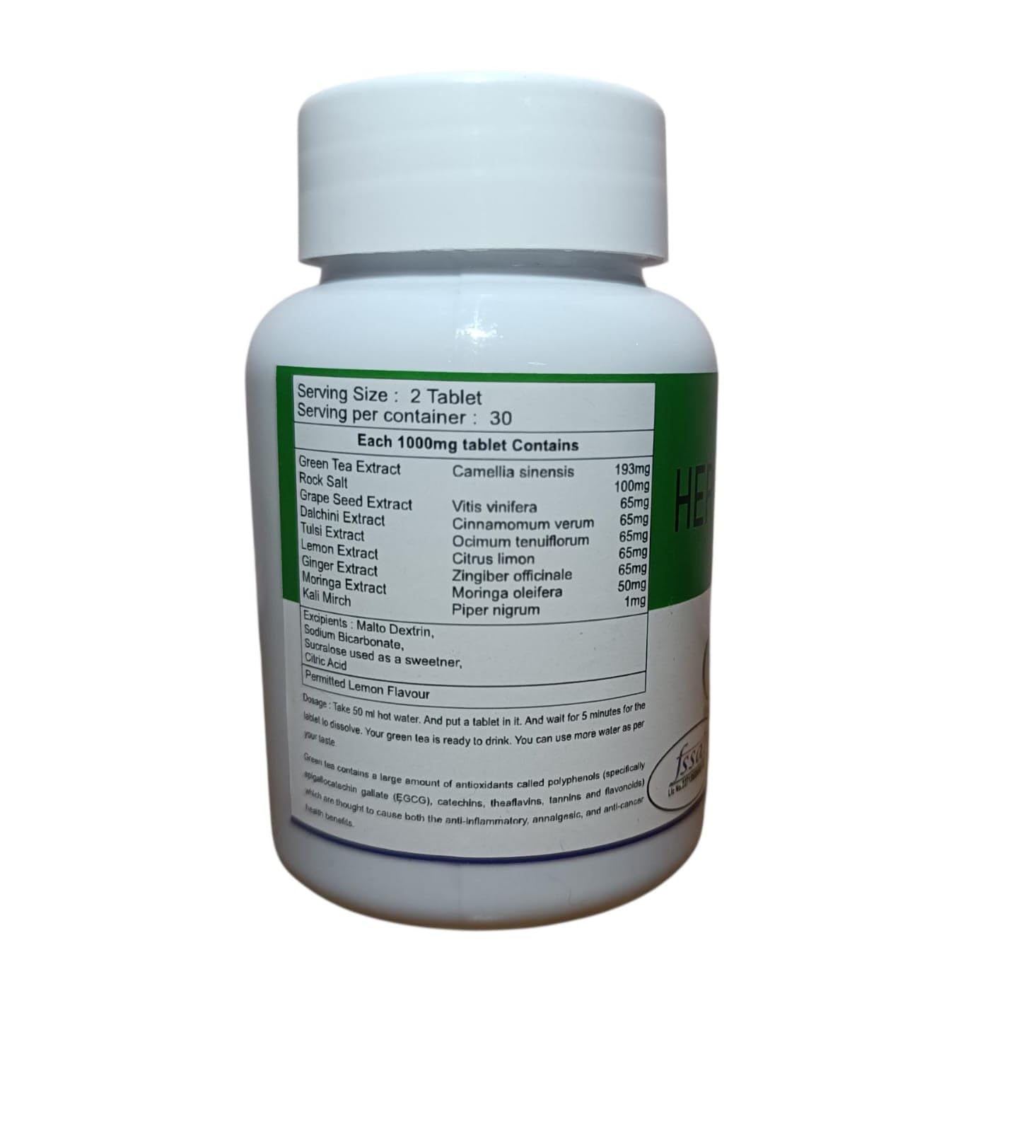 Herbal Green Tea Effervescent Tablets