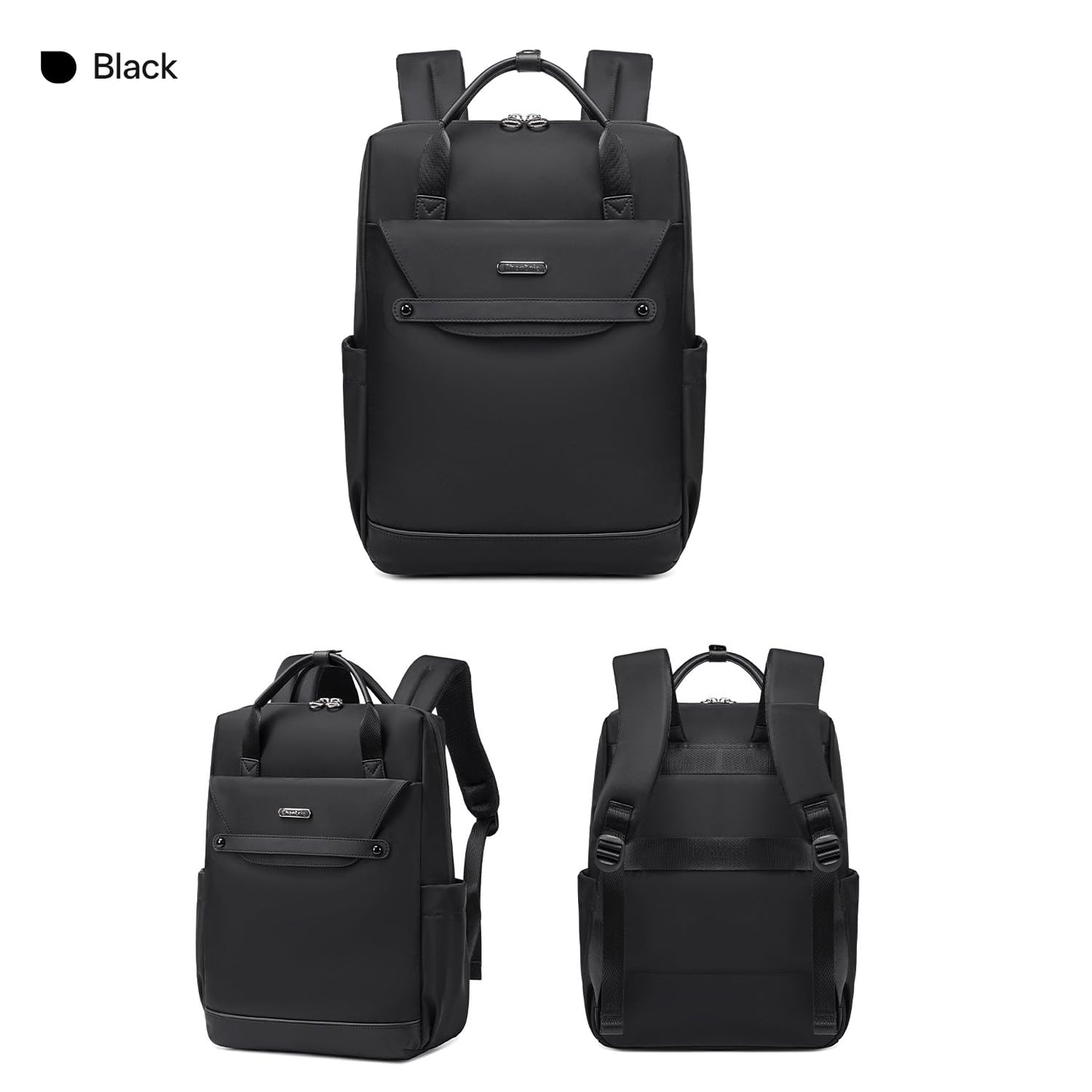 Chantria Slim Ladies Backpack 15L Nylon Trendy Latest Bagpack Women for 15.6“ Laptop, Magnetic Luxury Backpack Water-Repellent Stylish Office Backpacks for Casual & Daypack (Black)