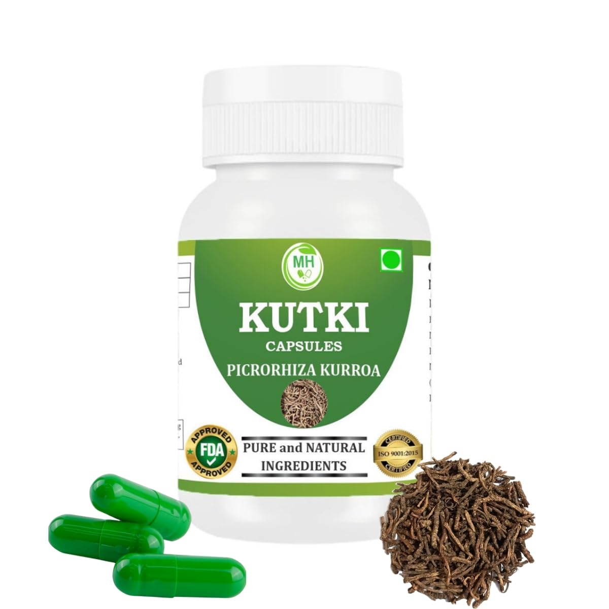 Morsan Healthcare KUTKI Capsules – 60 Veg Capsules | Pure Picrorhiza Kurroa Extract | Ayurvedic Herbal Supplement | Natural Plant-Based Formula (pack of 1)