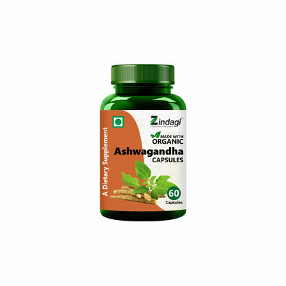 Zindagi Ashwagandha Extract Capsules - Herbal Supplement - Immunity Booster 60 Caps (Pack of 1)