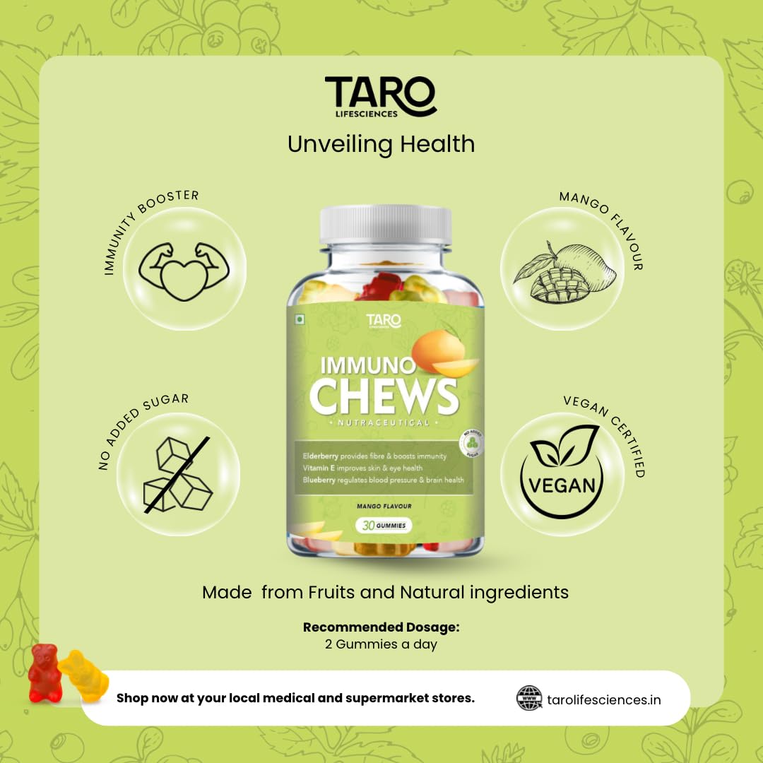 ImmunoChews: Mango Flavor, 30 Gummies - Elderberry, Vitamin C, E & Zinc - Antioxidant-Rich, Immune-Boosting, No-Added Sugar