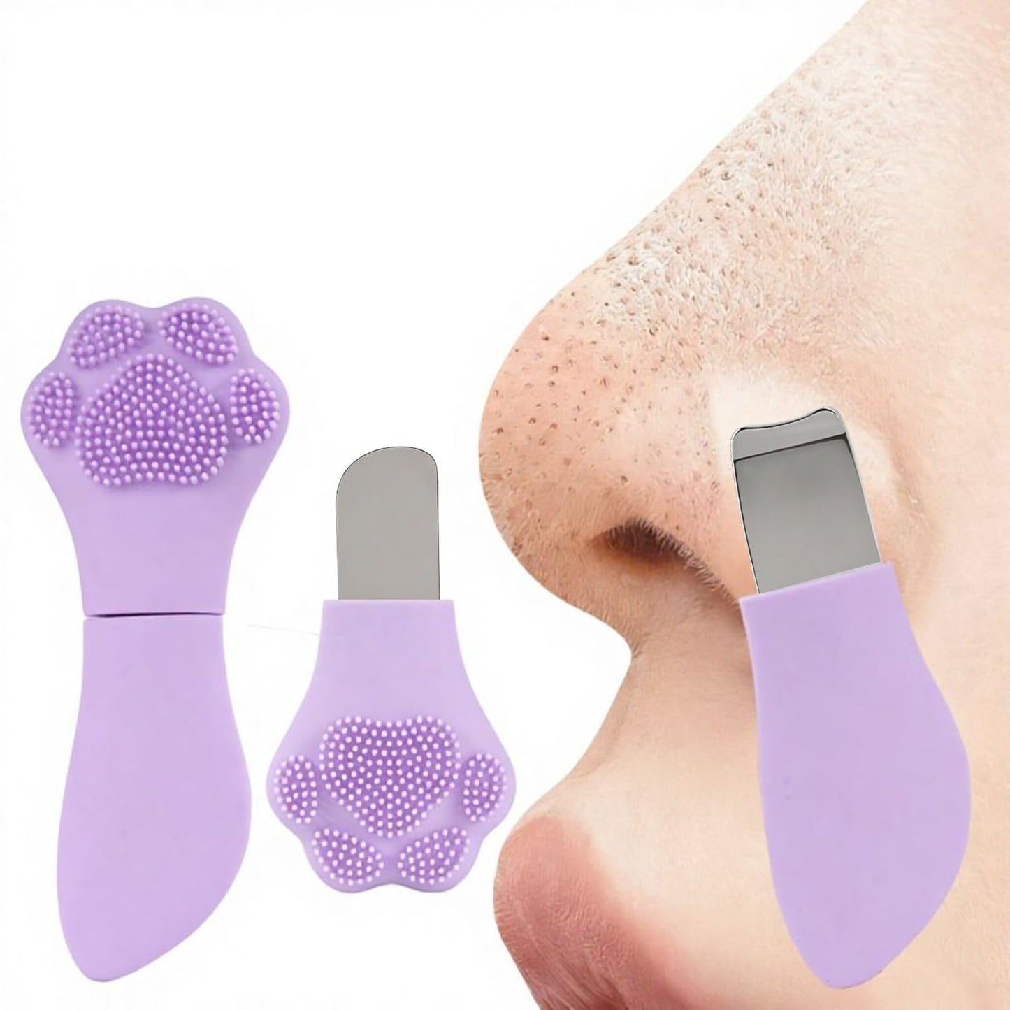 MYTHOS Nose Blackhead Remover And Silicone Face Scrubber, Face Spatula, Facial Cleansing Brush, Pore Brush