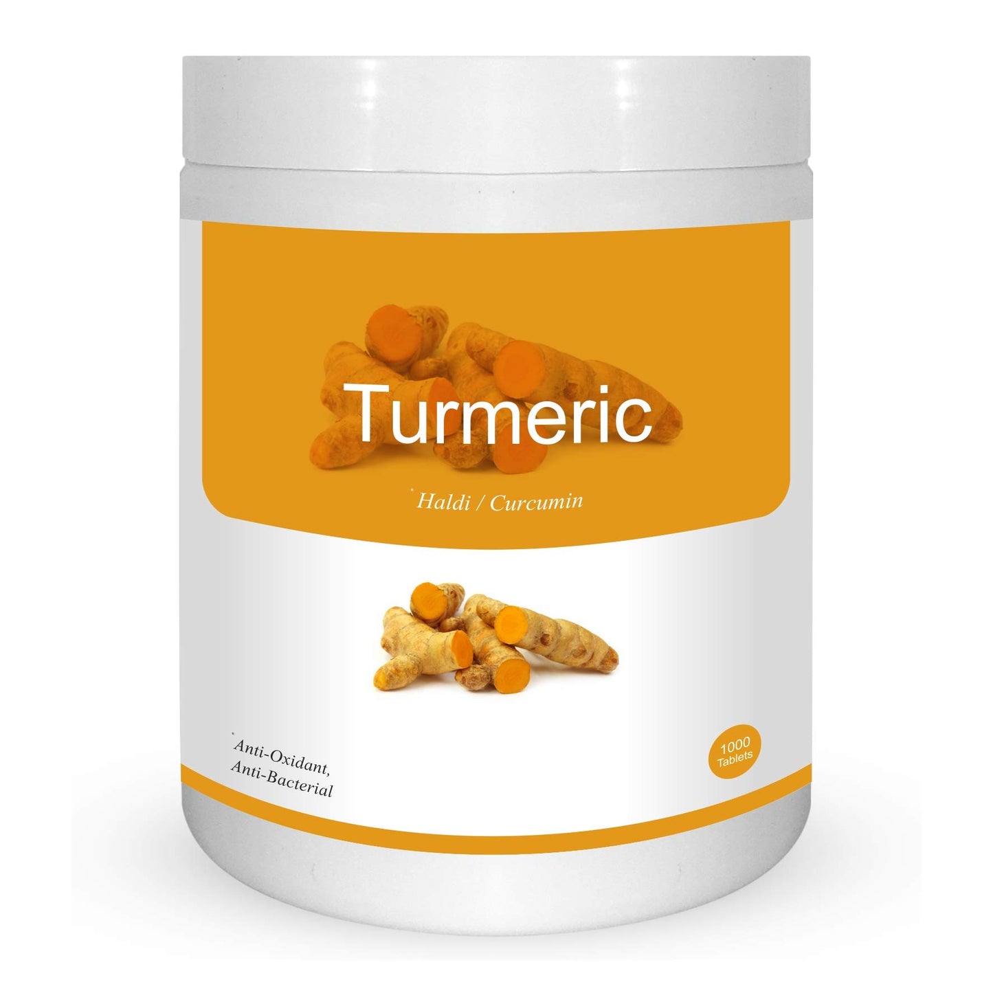 Herb Essential Turmeric Tablets, 500 Mg, 1000 Tablets, Promotes Healthy Skin, Di