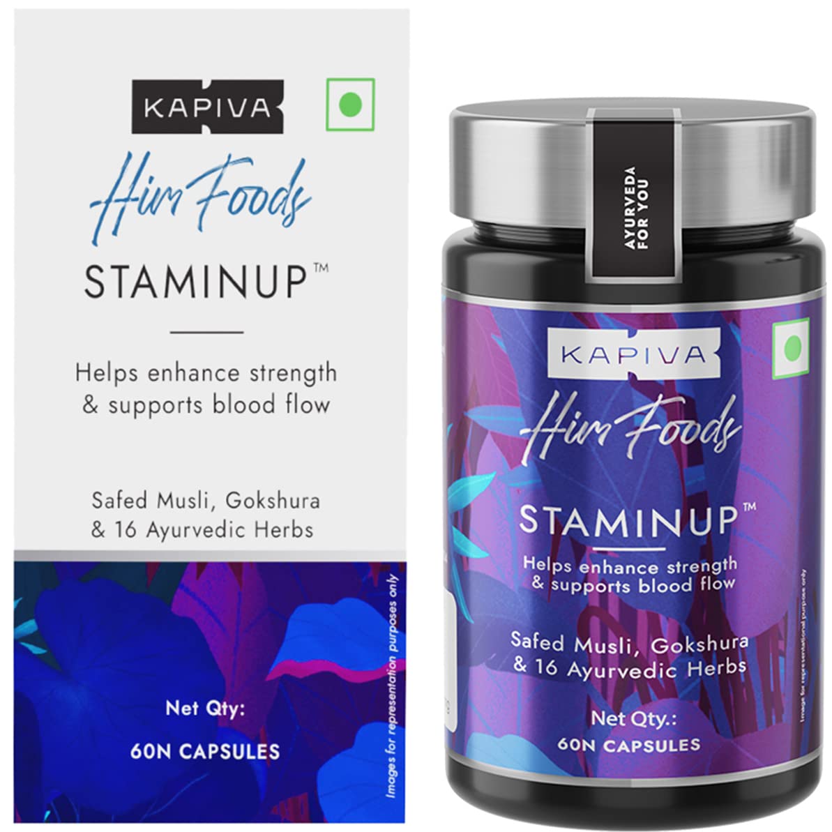 Kapiva StaminUP Capsules - Modern Ayurvedic Solution Containing 17 Herbs | 4 Bhasmas (60 Capsules)