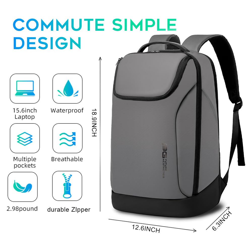 BANGE Business Smart Backpack Waterproof fit 15.6 Inch Laptop Backpack with USB Charging Port,Travel Durable Backpack, Gray, ??