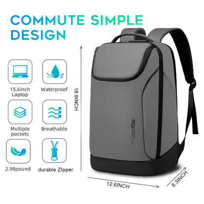 BANGE Business Smart Backpack Waterproof fit 15.6 Inch Laptop Backpack with USB Charging Port,Travel Durable Backpack, Gray, ??
