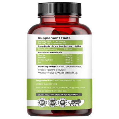 Raskam Cissus Quadrangularis Extract 1000mg – 100 Veg Capsules