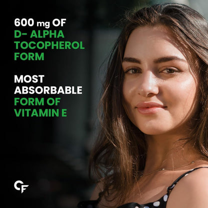 Carbamide Forte 400mg Vitamin E Capsules for Face and Hair | 100% Natural Vitamin E Supplement with Vitamin E Oil | Paraben Free - 120 Capsules