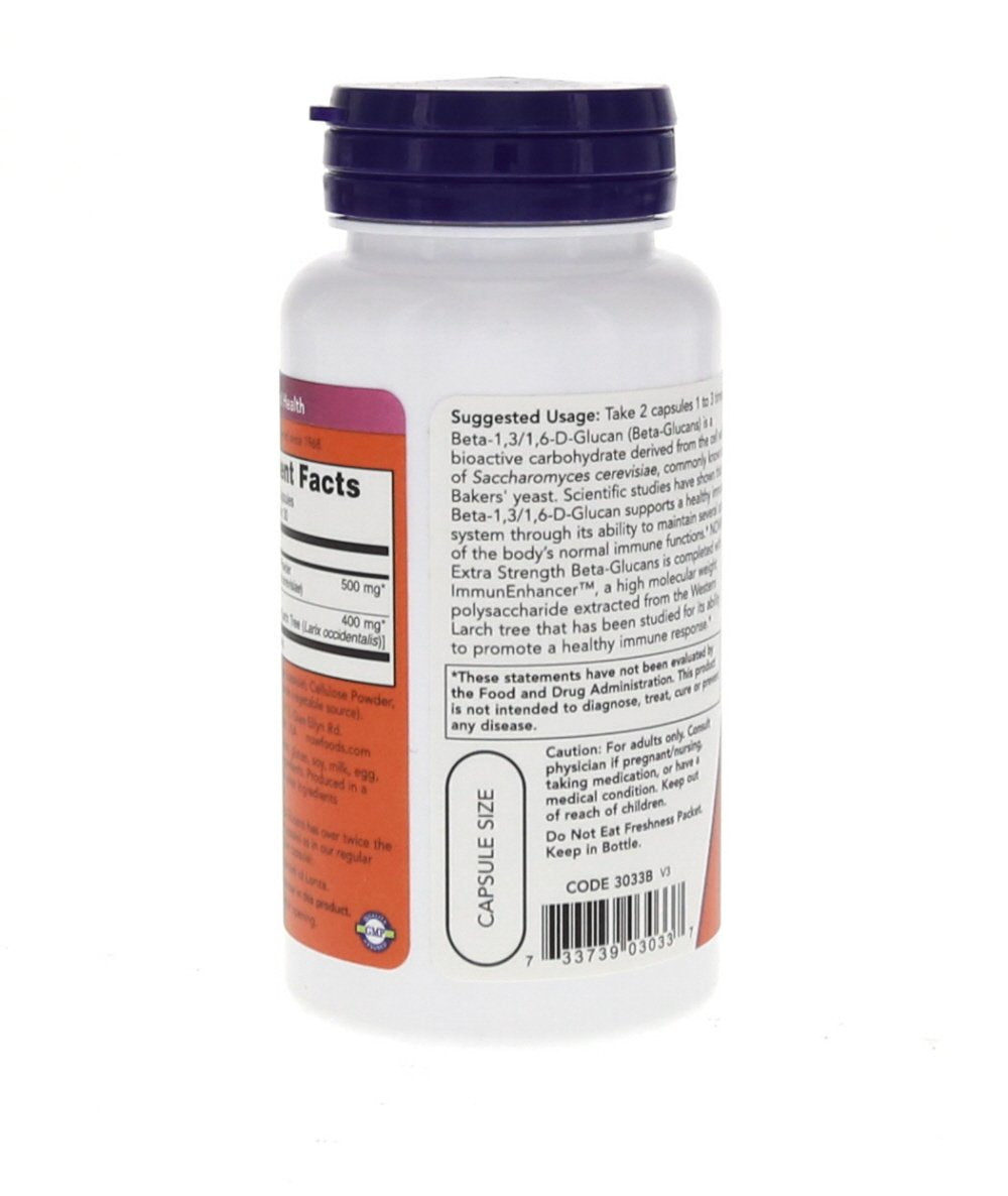 Now Foods Beta-Glucans with ImmunEnhancer 60 Vegi Caps (Pack of 2)- image 6