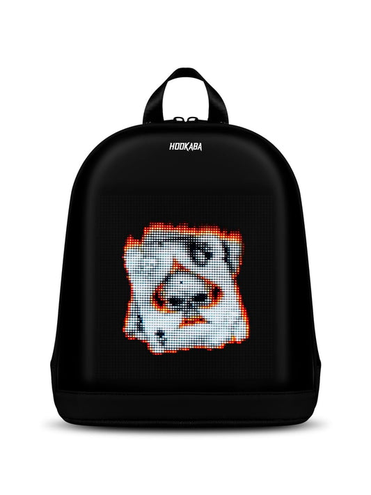 Hookaba Bold Bling LED Backpack for Kids 8L (Black) | Smart Display Bag | with Programmable Screen, App Control & Water Resistant | Unisex Daypack for School, College, Travel | for Boys & Girls