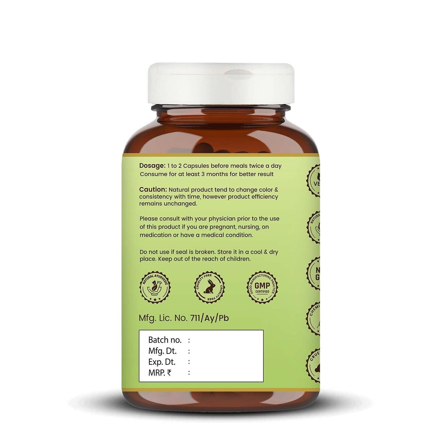 Vedikroots 100% Organic Spirulina Capsules For Weight Management & Immunity Booster | Helps In Healthy Heart | Support Digestion & Skin Health For Men And Women- 60 Capsules (Pack of 1)