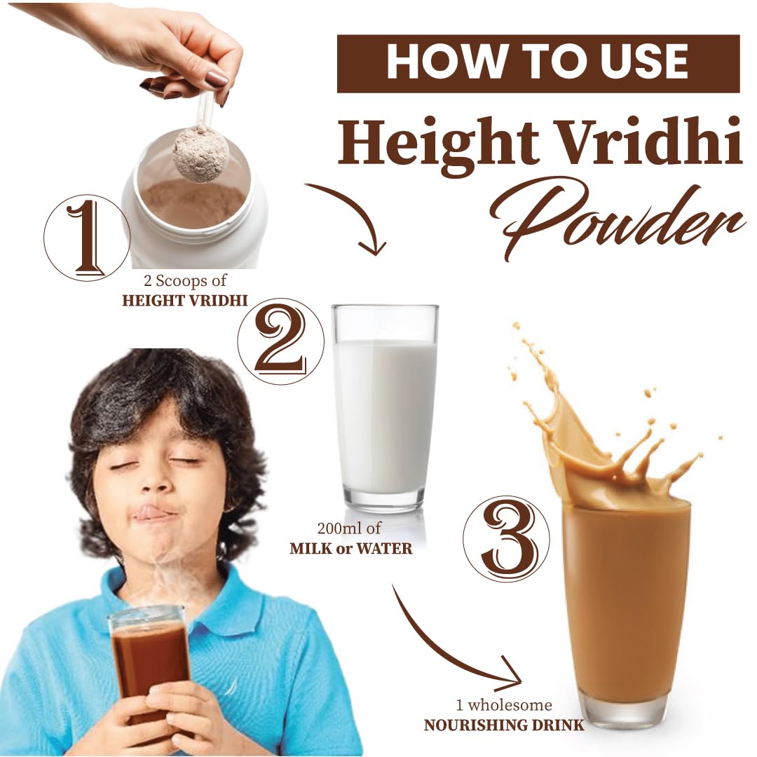 Kayashree Height Vridhi Formula Daily High Protein Shake Powder | No Added Sugar | Vegan | Flavour - Chocolate 200gm