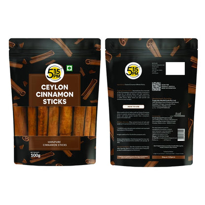 5:15PM Ceylon Cinnamon Sticks Original 100gm | SriLankan Dalchini Cinnamon Stick | World's Finest Ceylon Cinnamon Quills | Genuine Source Certified