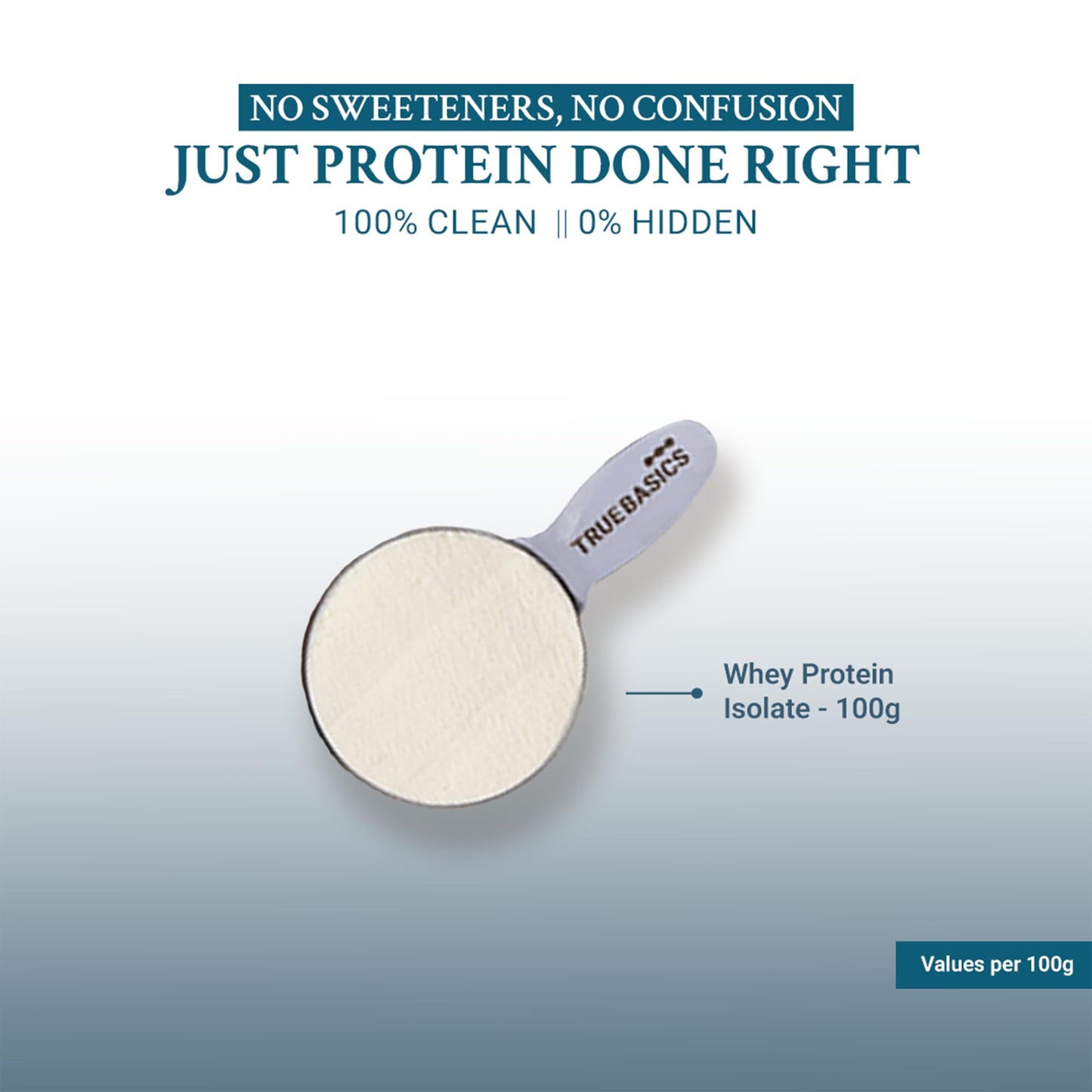 TrueBasics Clean Raw Whey Isolate Protein Powder, Unflavoured, 1kg