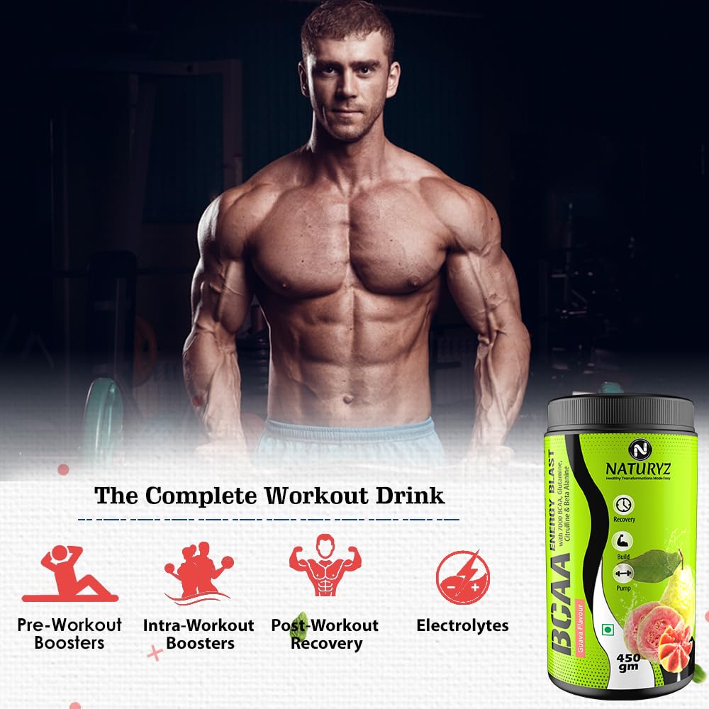 NATURYZ BCAA Energy Blast Pre Intra Post Workout Supplement With 7000 B- image 2