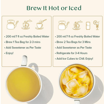 VAHDAM, Chamomile Mint Citrus Green Tea Bags (50 Count) | Sweet & Floral |Low Caffeine, Non-GMO, Gluten Free | Resealable Ziplock Pouch | Chamomile, Mint Tea Bags