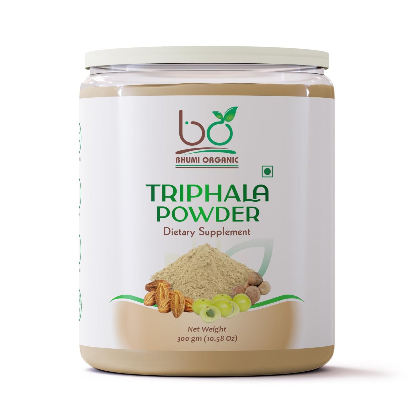 Bhumi Organic Triphala Powder 300g (10.58 Oz) | 100% Pure Ayurvedic Digestive Su