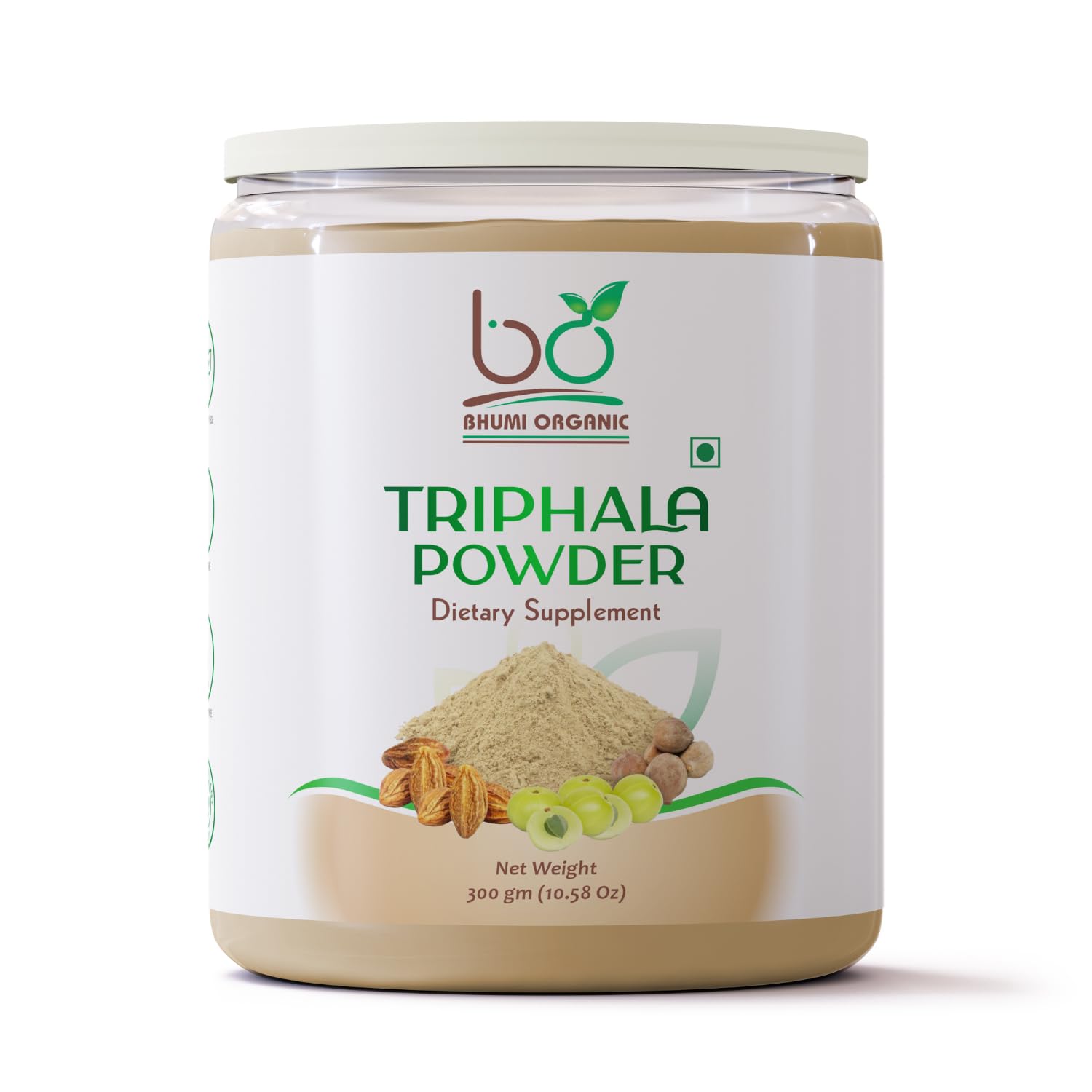 Bhumi Organic Triphala Powder 300g (10.58 Oz) | 100% Pure Ayurvedic Digestive Su