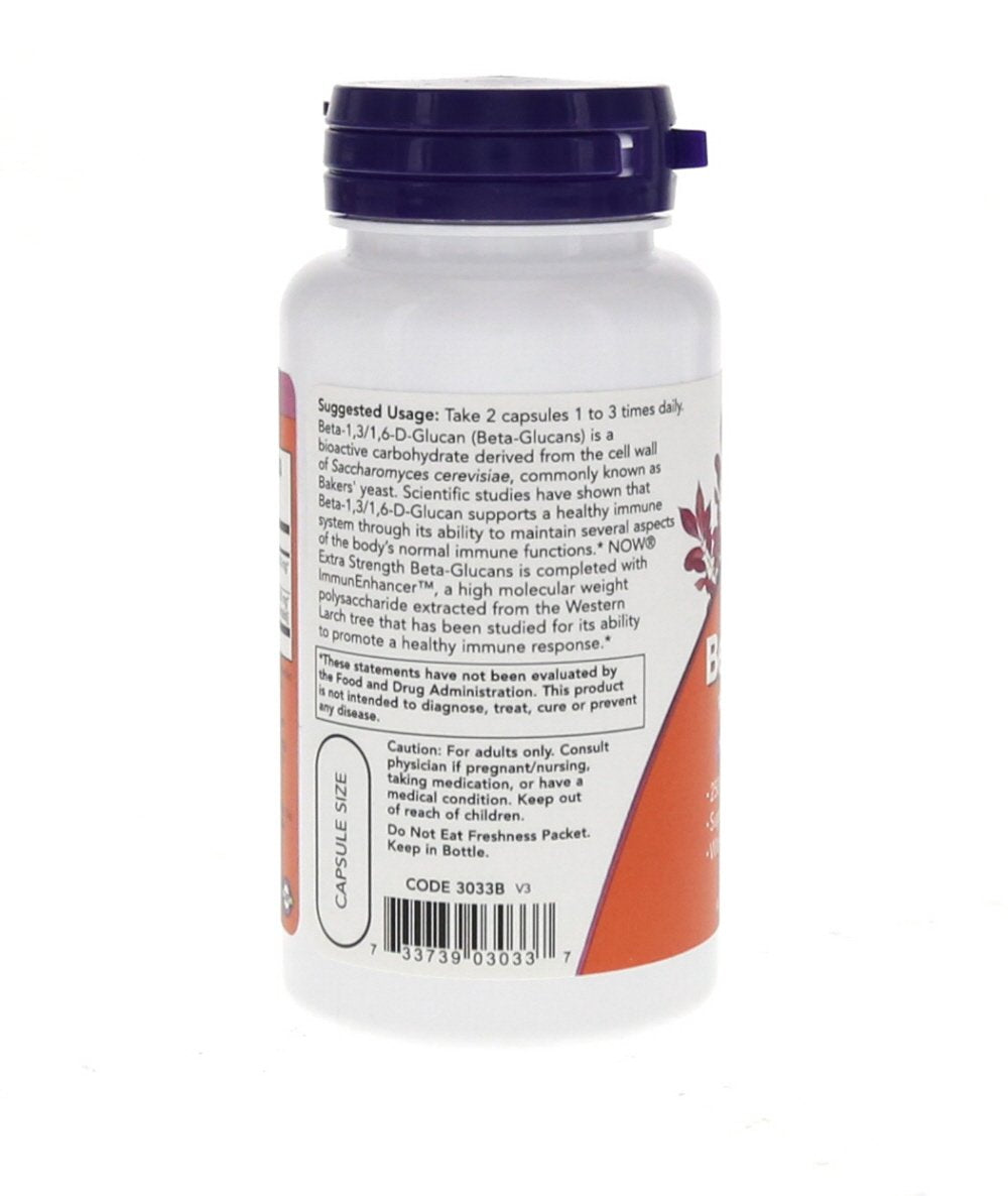 Now Foods Beta-Glucans with ImmunEnhancer 60 Vegi Caps (Pack of 2)- image 5