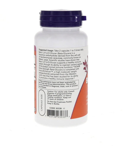Now Foods Beta-Glucans with ImmunEnhancer 60 Vegi Caps (Pack of 2)- image 5