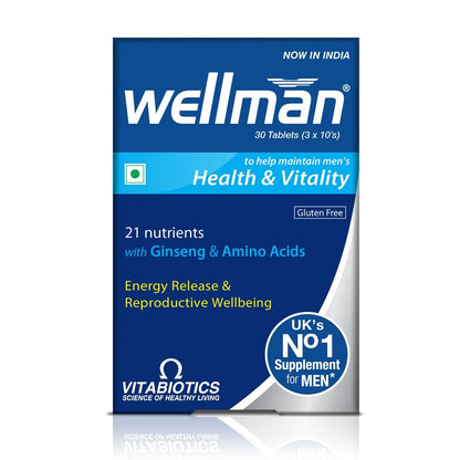 wellman Multivitamin Tablets For Men With 21 Nutrients Like Vitamin C,L-Arginine,Calcium,Zinc. Feel More Energetic,Support Reproductive Health,Boost Immunity,Vegetarian Your Energy Booster Pack Of 1