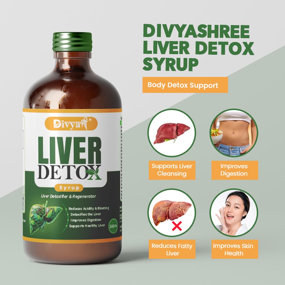 Divya Shree liver Detox Syrup 500ml Fatty Liver Care, Body Detox