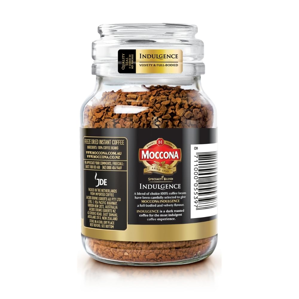Moccona Indulgence Instant Coffee 100g | Imported Coffee | Premium Arabica & Robusta Blend | Freeze-Dried | Bold & Strong Flavor