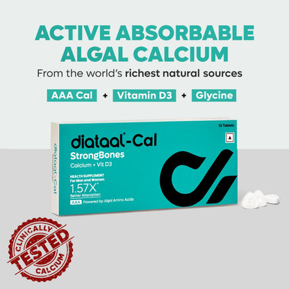 Diataal Cal Strong Bones 10s X 3 | 1 month Bone Strength & Energy pack for Women | Daily Supplement Vitamins Minerals Calcium Nutrition Supplement for all ages| 30 Tablets