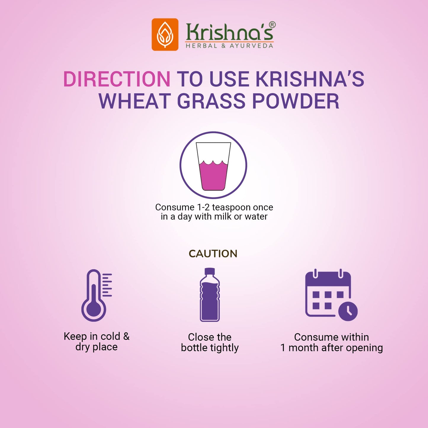 Krishna's Wheatgrass Powder - 100 g | (Pack of 2) | Prepared from 9th day picked fresh wheatgrass leaves | Finest Herbal Detoxifier | Nutrition Powder