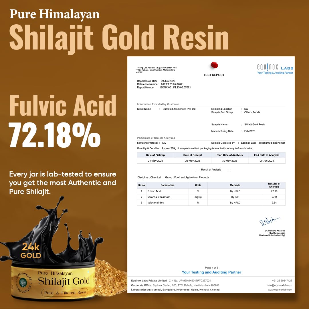 CUREFOREVER Shilajit Gold Resin - 40g, 200mg/Serving | 200 Servings With Ashwagandha & Maca Root | Pure Himalyan Shilajit for Men & Women | Supports Energy, Vitality & Performance | Ayurvedic Shilajeet