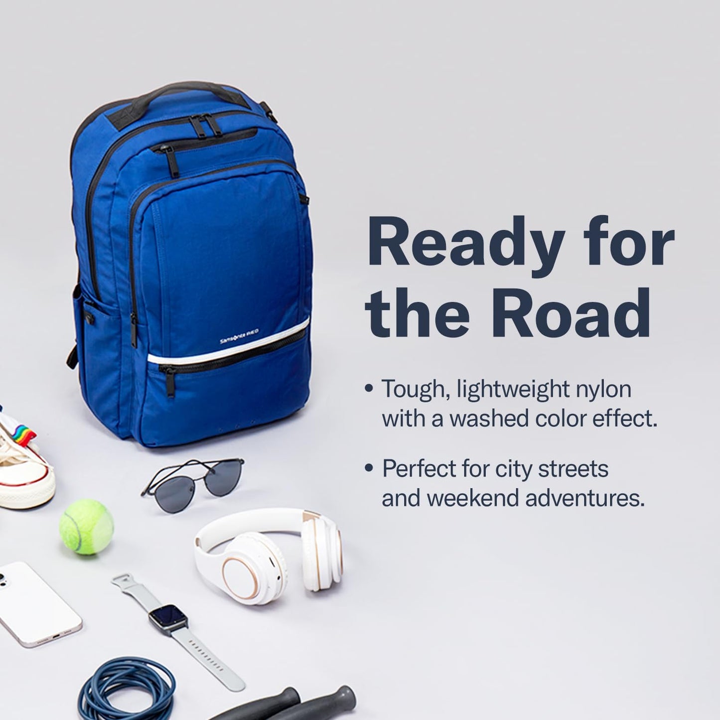 Samsonite Red Marston Backapck L 31 Cms Blue Nylon Premium Laptop Backpacks for Travel 15.6" laptop Vol-19 litres