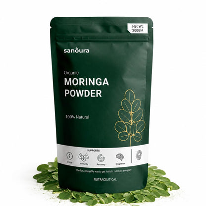 Sanoura Organic Moringa Powder 200g | Pure Leaf Powder | Lab Tested | Daily Wellness & Energy