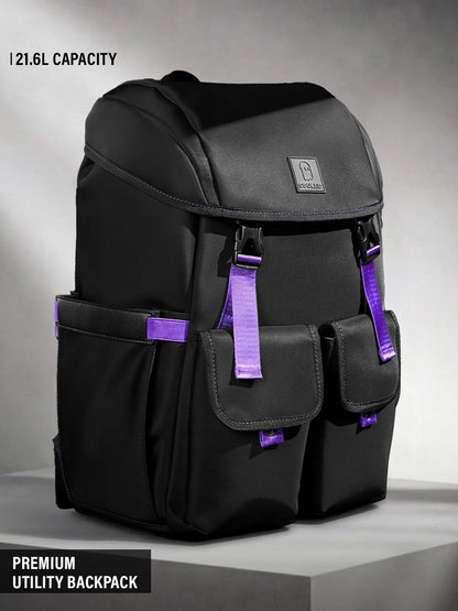 The Souled Store Nebula Backpacks | 19.5L Durable Canvas Laptop Bag for Men & Women | 15.6 Inch Padded Tech Sleeve & Dual Compartment Rucksack – Space Grey