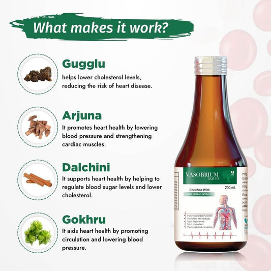 Varah Vasobrium Syrup 450ml | Supports Healthy Circulation, Blood Flow, and Overall Wellbeing with Herbal Extracts for Daily Vitality and Metabolic Balance | Ayurvedic Wellness Supplement