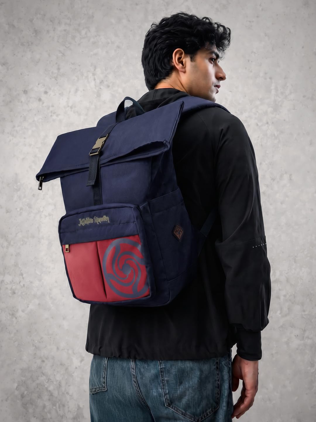 The Souled Store Jujutsu Kaisen: Curse Breaker Backpack | JJK Anime Expandable Roll Top Laptop Backpack 15" Water Resistant Polyester Unisex Travel College Office Bag
