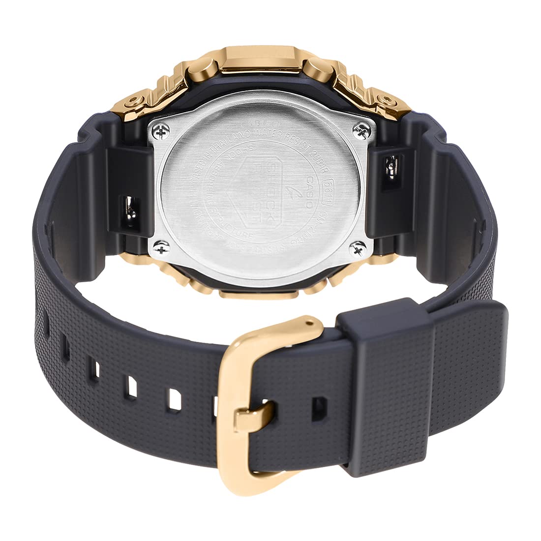 Casio G-Shock GM-2100G-1A9DR Gold IP Black Analog-Digital Dial Black Resin Strap Men's Watch Shock and 200M Water Resistant G1278