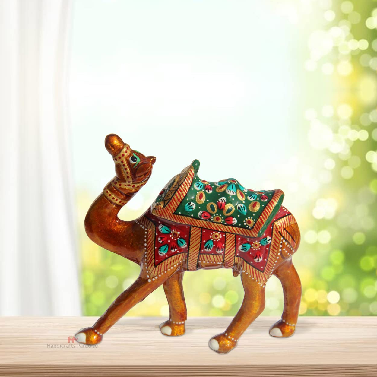 Handicrafts Paradise Rajasthani Aluminium Metal Enamelled Camel Showpie- image 5