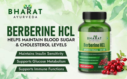 BHARAT AYURVEDA Berberine HCL 600mg 120 Capsules | Maintain Blood Sugar- image 6