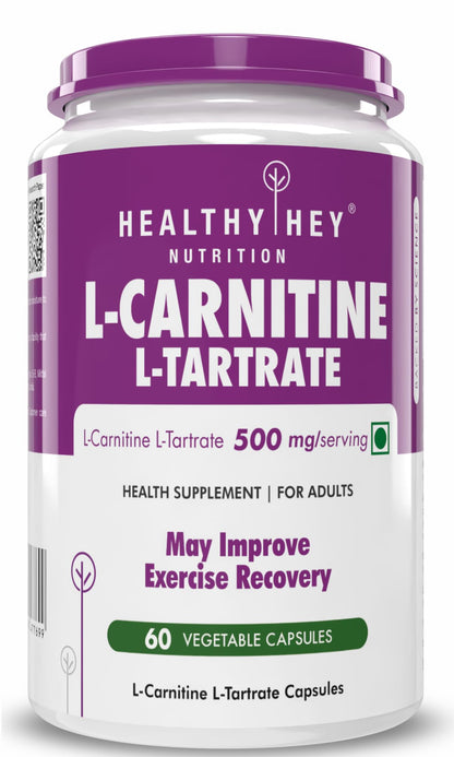 HealthyHey L-Carnitine & L-Tartrate (LCLT) - 60 Vegetable Capsules (Pack of 1)