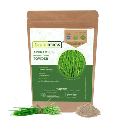 Foodherbs Arugampul Powder 200g | 100% Natural Bermuda Grass | Ayurvedic Supplem