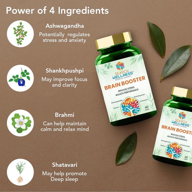 SEARCH WELLNESS Brain Booster For Kids & Adults 60 Capsules Pack of 1 |- image 4